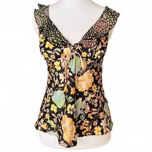 Victoria’s Secret Floral Ruffle Camisole Top XS  Y2K Boho Romantic Vintage Style